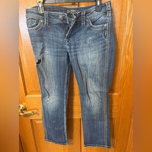 Silver Twisted Capri Size 29